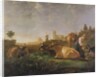 A Distant View of Dordrecht with Sleeping Herdsman and Five Cows, c.1650-52 by Aelbert Cuyp