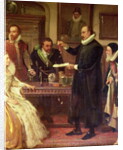 Dr William Gilbert Demonstrating his Experiment on Electricity to Queen Elizabeth I and her Court by Arthur Ackland Hunt