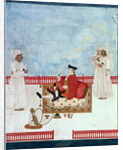 A European Seated on a Terrace with Attendants, c.1760-63 by Dip Chand