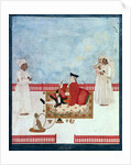 A European Seated on a Terrace with Attendants, c.1760-63 by Dip Chand