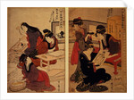 Artisans Making a Woodcut, c.1857 by Kitagawa Utamaro