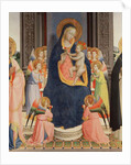 Detail from the Politico Di San Domenico showing the Virgin and Child enthroned with Eight angels, c.1422 by Fra (c.1387-1455) Angelico