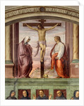 The Crucifixion of Christ. Inscription '' INRI '' on the cross by Giovanni Antonio Sogliani