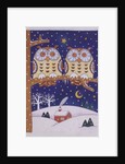 Two owls on a branch by Cathy Baxter