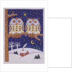 Two owls on a branch by Cathy Baxter