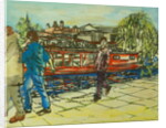 Boys on the Towpath, Camden Lock by Brenda Brin Booker