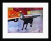 Dog at the Used Car Lot, Rex with Red Car by Brenda Brin Booker
