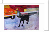 Dog at the Used Car Lot, Rex with Red Car by Brenda Brin Booker
