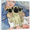 Pug pups with their Mother by Brenda Brin Booker