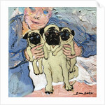 Pug pups with their Mother by Brenda Brin Booker