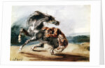 Tiger Attacking a Wild Horse by Ferdinand Victor Eugene Delacroix