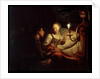 A Candlelight Scene: A Man Offering a Gold Chain and Coins to a Girl Seated on a Bed, c.1665-70 by Godfried Schalken or Schalcken
