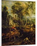 An Autumn Landscape with a view of Het Steen in the Early Morning, c.1636 by Peter Paul Rubens
