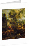 An Autumn Landscape with a view of Het Steen in the Early Morning, c.1636 by Peter Paul Rubens