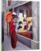 Woman with Umbrella in Front of a Hat Shop, 1914 by August Macke