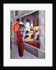 Woman with Umbrella in Front of a Hat Shop, 1914 by August Macke
