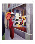 Woman with Umbrella in Front of a Hat Shop, 1914 by August Macke