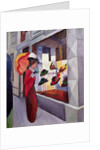 Woman with Umbrella in Front of a Hat Shop, 1914 by August Macke