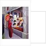 Woman with Umbrella in Front of a Hat Shop, 1914 by August Macke