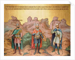 Grand Princes Rurik, Igor and Sviatoslav, mural by Palekh masters in the Faceted Chamber, 1882 by School Russian