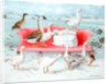 Geese on Pink Sofa, 2000 by E.B. Watts
