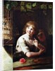 Two Girls with a Jay in a Cage by Rev. Matthew William Peters