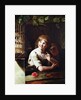 Two Girls with a Jay in a Cage by Rev. Matthew William Peters