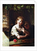 Two Girls with a Jay in a Cage by Rev. Matthew William Peters
