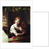 Two Girls with a Jay in a Cage by Rev. Matthew William Peters