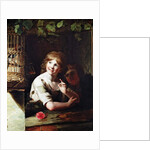 Two Girls with a Jay in a Cage by Rev. Matthew William Peters