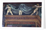 The 'Sala delle Nozze di Alessandro e Rossana' and Roxanne) detail of putti playing under the bed canopy, c.1513 by Giovanni Antonio Bazzi Sodoma