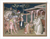 The Saint Prophesizes to Totila King of the Goths, detail from the Life of Saint Benedict, in the Sacristy, 1387 by Aretino Luca Spinello or Spinelli