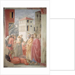 St. Peter Distributing the Common Goods of the Church and the Death of Ananias, c.1427 by Tommaso Masaccio