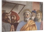 St. Peter Healing With His Shadow: detail of St. Peter, c.1427 by Tommaso Masaccio