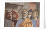 St. Peter Healing With His Shadow: detail of St. Peter, c.1427 by Tommaso Masaccio