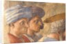 St. Peter Baptising the Neophytes: detail of two turbanned observers, c.1427 by Tommaso Masaccio