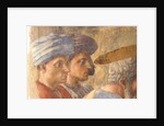 St. Peter Baptising the Neophytes: detail of two turbanned observers, c.1427 by Tommaso Masaccio