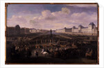 Louis XIV approaching the Pont Neuf, Paris, 1674 by Jan van Huchtenburgh