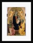 Enthroned Madonna and Child being crowned by two Angels, John the Baptist and the Apostle Peter, c.1410-20 by Baldese Pseudo