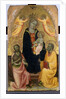 Enthroned Madonna and Child being crowned by two Angels, John the Baptist and the Apostle Peter, c.1410-20 by Baldese Pseudo
