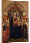 Enthroned Madonna and Child with the Apostle Jacob the Elder and St. Ranieri, c.1410-20 by Turino Vanni