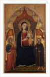 Enthroned Madonna and Child with the Apostle Jacob the Elder and St. Ranieri, c.1410-20 by Turino Vanni