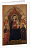 Enthroned Madonna and Child with the Apostle Jacob the Elder and St. Ranieri, c.1410-20 by Turino Vanni
