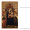 Enthroned Madonna and Child with the Apostle Jacob the Elder and St. Ranieri, c.1410-20 by Turino Vanni
