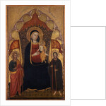 Enthroned Madonna and Child with the Apostle Jacob the Elder and St. Ranieri, c.1410-20 by Turino Vanni