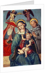 Madonna and Child being crowned by two Angels, with St. Jerome and St. Francis, c.1500 by Italian School