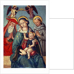 Madonna and Child being crowned by two Angels, with St. Jerome and St. Francis, c.1500 by Italian School