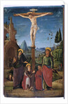 The Crucifixion with Mary, John, Mary Magdalene and a benefactor, c.1480 by Lorenzo Costa