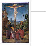 The Crucifixion with Mary, John, Mary Magdalene and a benefactor, c.1480 by Lorenzo Costa