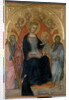 Enthroned Madonna and Child with four angels, two saints and a benefactor, c.1400 by Paolo di Giovanni Fei